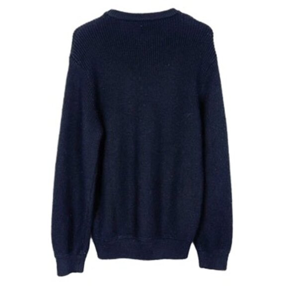 Zara Origins Heavyweight Chunky Crewneck Sweater. Midnight Blue. Men's Size XL - Picture 9 of 10